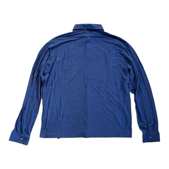 Vilebrequin Long Sleeve Cotton Polo Shirt Size XXL / Small Defect Blue Collar - Picture 6 of 11